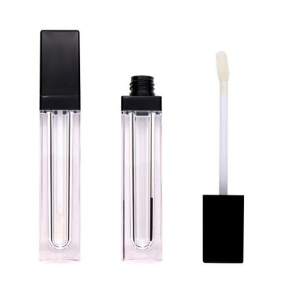 Slim Small Sample Custom Logo Big Matte Brush Tip Wand 10ml Private Label Wand Pink Lipgloss Lip Gloss Squeeze Tubes with Wands